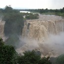 The Blue Nile Falls are situated near the town of Bahir Dar in the Ethiopian highlands. It is the source of the Blue Nile which joins the White Nile in Sudan before forming the Nile River Proper.