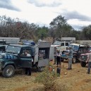 Stopping for lunch on the side of the road in Zambia on our guided self drive safari