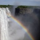 A spectacular rainbow over the Victoria Falls in Zambia