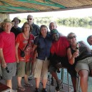 Enjoying a few drinks as we gently cruise down the Zambezi River