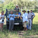 In South Luangwa National Park we prefer to leave the land rovers behind and game drive with an expert guide through this wooded park. After an early start we stop for a cup of coffee and some biscuits.