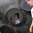 These students are fitting a tap into this water tank as part of their clean water project in Kenya